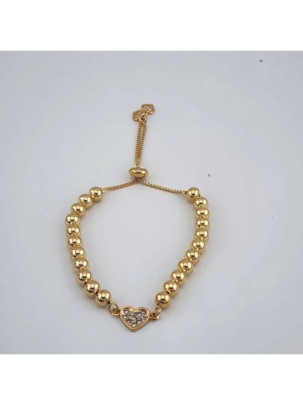 Brand New Brazilian 18k Gold Filled Adjustable Heart Bracelet